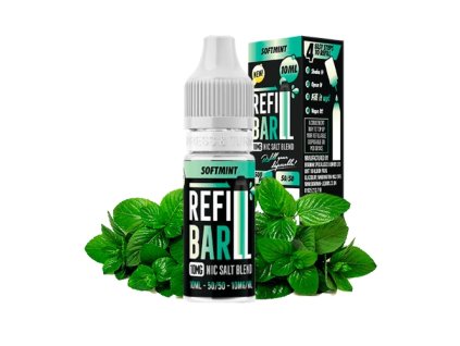 REFILL BAR Salts Soft Mint 10ml (Nikotín: 20 mg, Objem 10 ml, Príchuť mentolová)