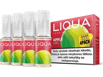 LIQUA 4 PACK Apple 4x10 ml (Nikotín: 6 mg, Objem 10 ml)