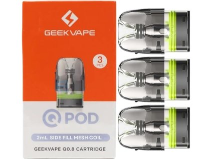 Geekvape Q Pod cartridge, Side Fill (3 ks/bal.) (Balenie 3 ks, Objem 2 ml, Odpor 1,2 ohm)