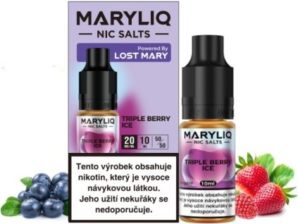 Maryliq Salt  Triple Berry Ice 10 ml (Nikotín: 20 mg, Objem 10 ml, Príchuť ovocná)