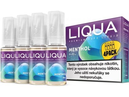 LIQUA 4PACK Menthol 4x10 ml (Nikotín: 6 mg, Objem 10 ml)