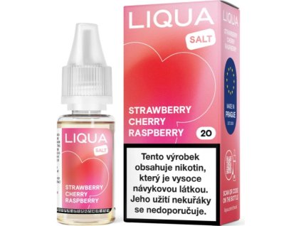 Liqua Salt 10ml Strawberry Cherry Raspberry 20mg (Nikotín: 20 mg, Objem 10 ml)