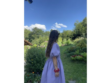 Levandulové šaty z vafloviny