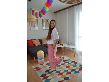 Barevné kostkované kalhoty