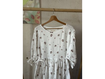 Světlé květinové šaty s mašličkama