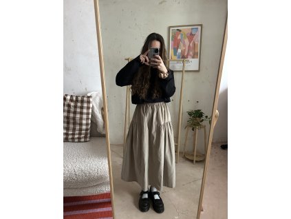 Taupe béžová sukně z jemného manšestru