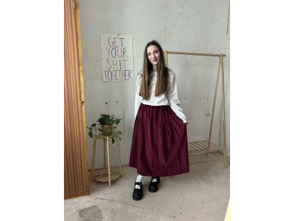 Bordó sukně z jemného manšestru