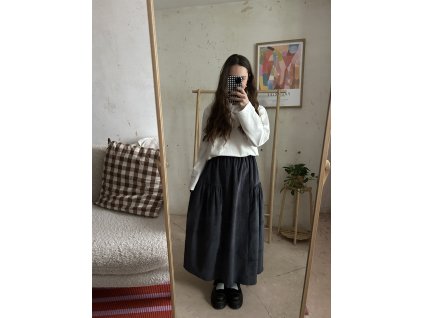 Antracitová sukně z manšestru