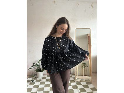 Srdíčková halenka s dlouhým rukávem