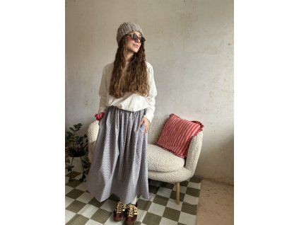 Šedá kostkovaná sukně