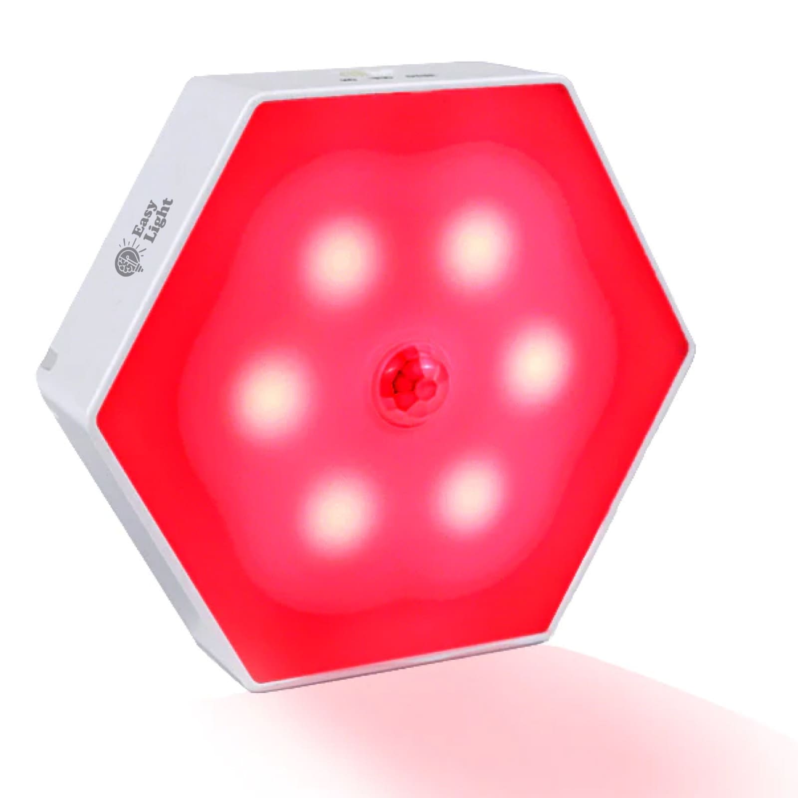 Glowing Mitochondriak red night light with motion sensor for evening use