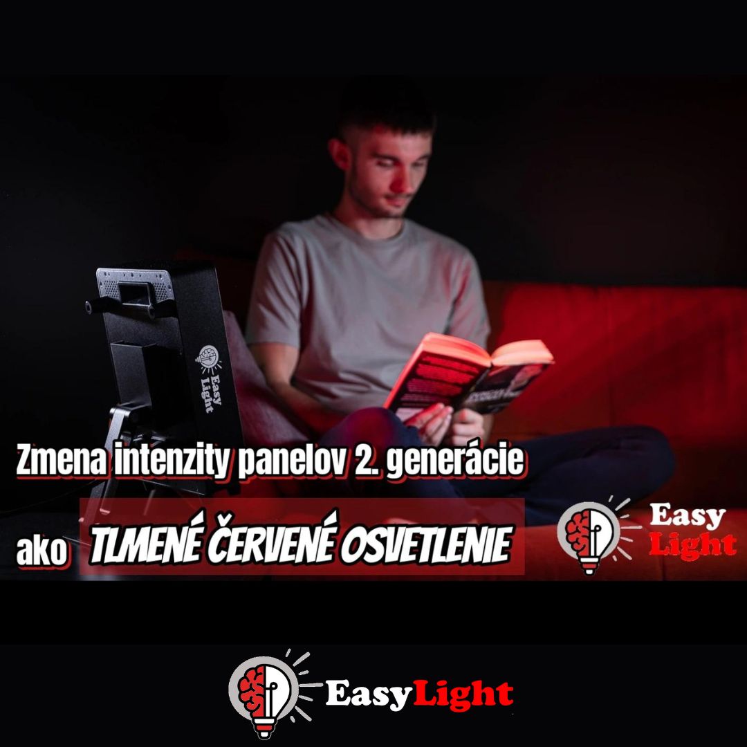 Zmena intenzity panelov ako tlmené červené interiérové osvetlenie