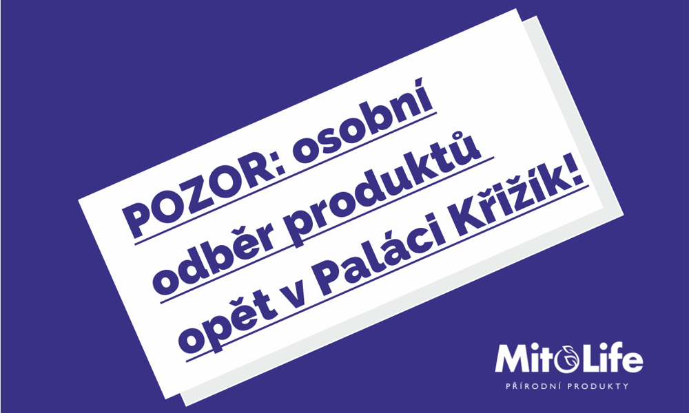Aktualita: Osobní odběr produktů opět probíhá na recepci v Paláci Křižík (Radlická 608/2, 150 00 Praha 5)