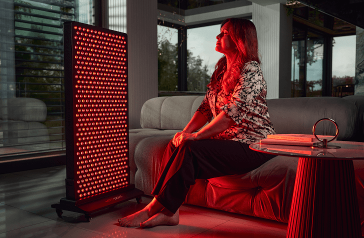 Usuario con MITO LIGHT Mitohacker Floor Stand