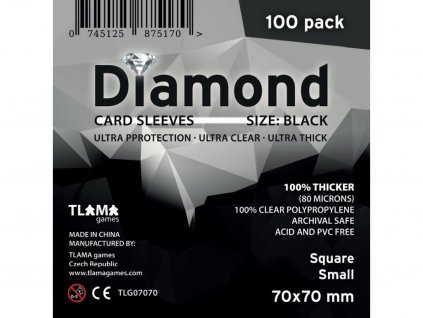 MitroCZECH obaly na karty diamond black square small 70x70 mm
