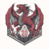 Drak červený 20 mitroczech A dramatic dragon is very scared of the D20 dice wit 7b2fc5f5 5613 4940 a8f9 e2a30f6c6429