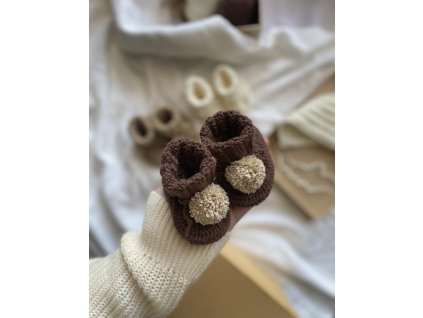 Merino papučky 0-6m