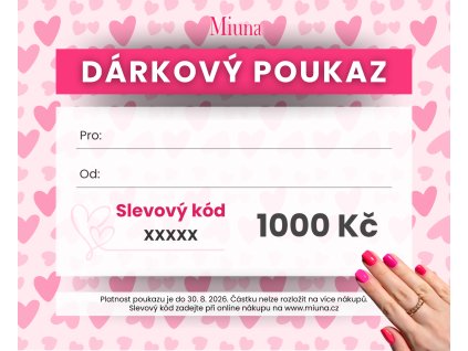 Dárkový poukaz s věnováním  1000 Kč