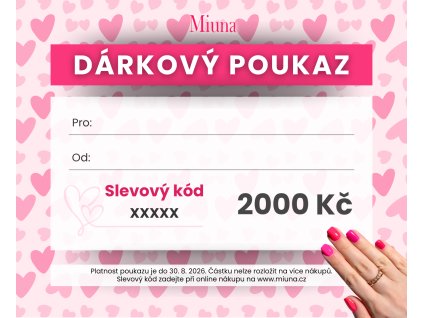 Dárkový poukaz s věnováním  2000 Kč