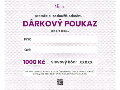 Dárkový poukaz s věnováním 1.000 Kč