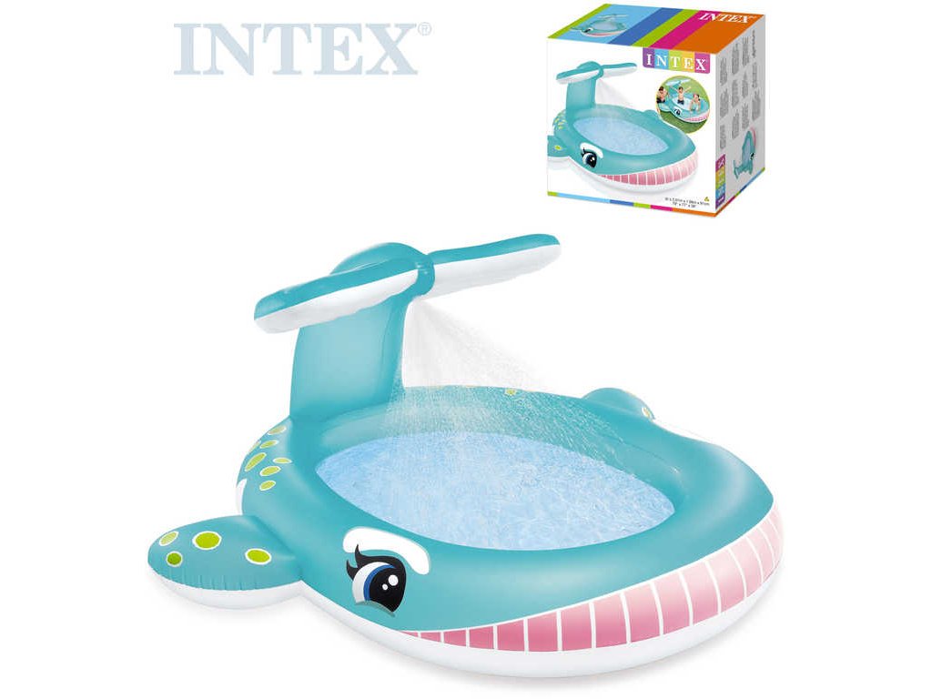 INTEX Baby bazének se sprchou velryba nafukovací brouzdaliště 57440