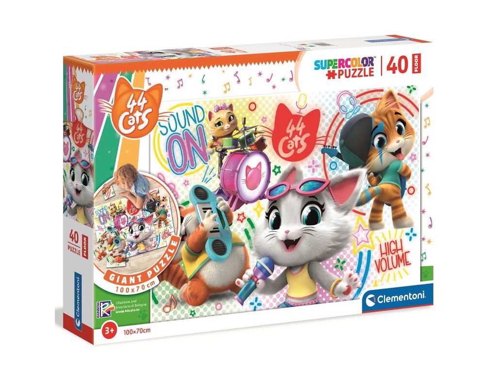Clementoni - Puzzle Supercolor Floor 40 44 Cats