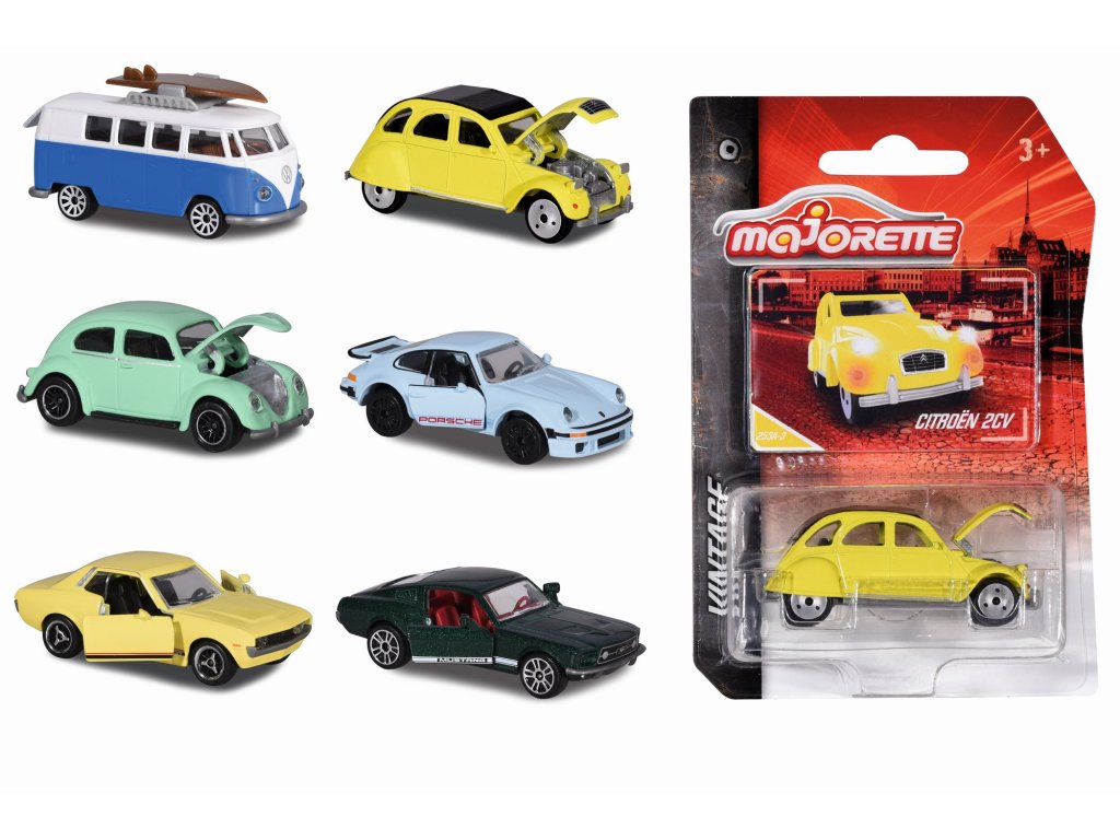 Vintage Autíčko kovové, 6 druhov