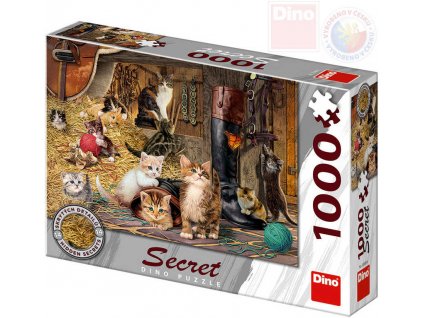 DINO Puzzle 1000 dílků Kočičky skrytá tajemství 66x47cm skládačka v krabici