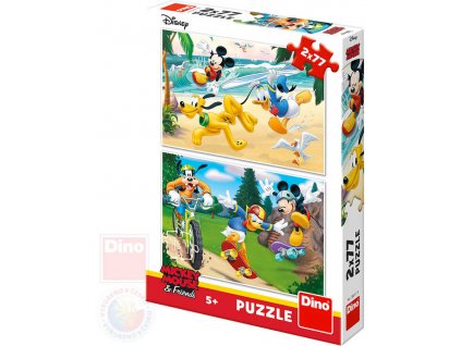 DINO Puzzle Mickey Mouse sportuje 26x18cm skládačka 2x77 dílků