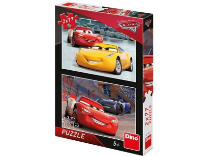 DINO Puzzle 2x77 dílků Závodníci Auta 3 (Cars) skládačka 26x18cm