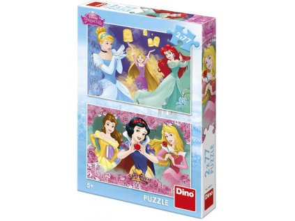 DINO Puzzle 2x77 dílků Disney Princezny skládačka 26x18cm