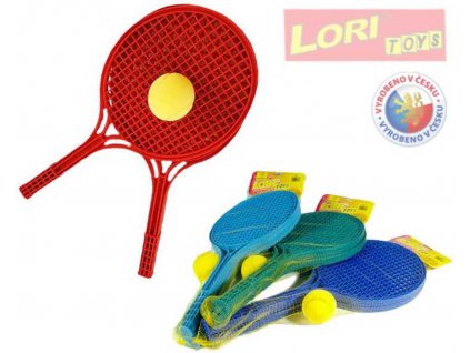 LORI 227 Set na soft tenis 2 barevné rakety a míček 4 barvy plast