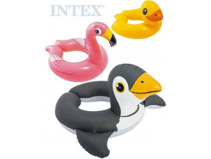 INTEX Kruh dětský nafukovací s hlavičkou zvířátka do vody 3 druhy 59220