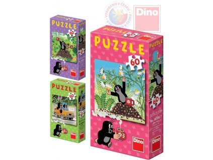 DINO Puzzle Jak Krtek uzdravil myšku (Krteček) 24x22cm set 60 dílků 6 druhů