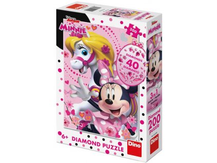 DINO Puzzle 200 dílků Disney Minnie Mouse 33x47cm skládačka s diamanty