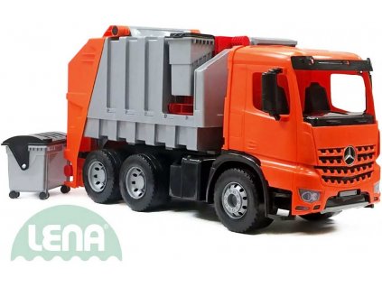 LENA Auto popelářské Mercedes Arocs 72cm 3 osy set se 2 kontejnery plast