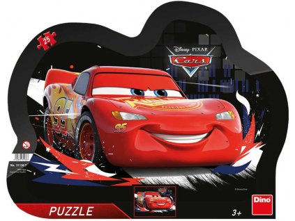 DINO Puzzle obrysové deskové Cars (Auta) Souboj 25 dílků 30x23cm skládačka