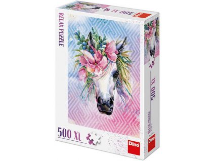 DINO Puzzle XL 500 dílků Jednorožec relax 47x66cm skládačka