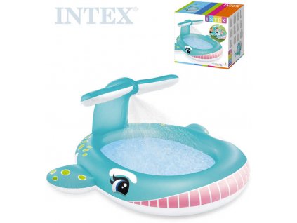 INTEX Baby bazének se sprchou velryba nafukovací brouzdaliště 57440