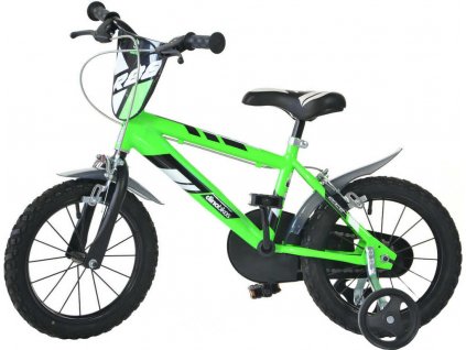 ACRA Dětské kolo Dino Bikes 414U zelené chlapecké 14" balanční kolečka