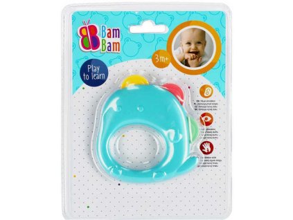 BAM BAM Baby chrastítko a kousátko Slon plast pro miminko