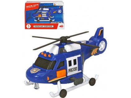 DICKIE Vrtulník policejní záchranářský 18cm na baterie Světlo Zvuk
