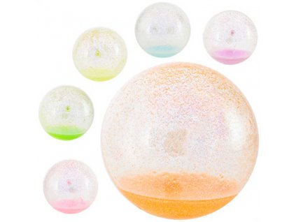 Hopík balónek 10cm míček skákací se třpytkami 6 barev plast