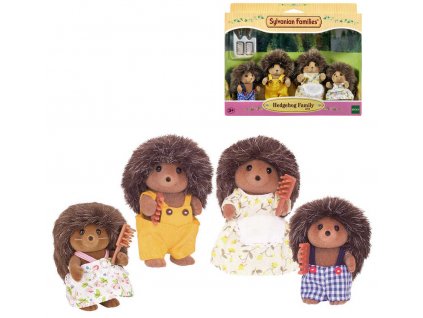 Sylvanian Families Rodina ježků set 4ks s doplňky na česání v krabici