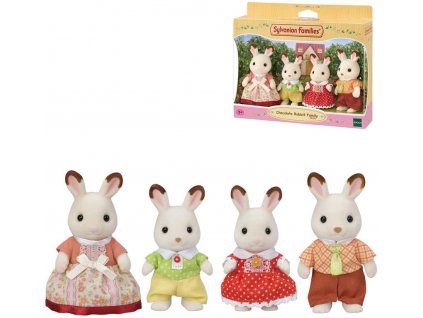 Sylvanian Families Rodina chocolate králíků nová set 4 figurky v krabici