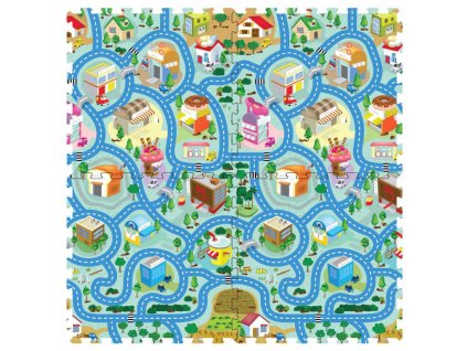 Měkké bloky Mesto 4ks pěnový koberec baby puzzle na zem