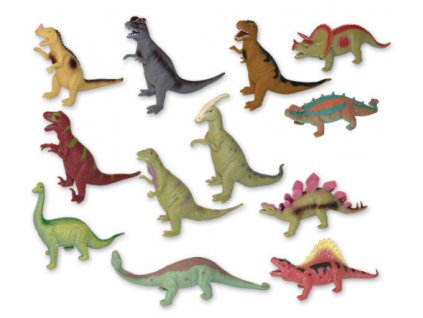 Zvířata dinosauři 15cm měkké gumové figurky zvířátka 12 druhů