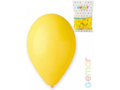 GEMAR Balónek nafukovací 26cm Pastelový ŽLUTÝ 1ks