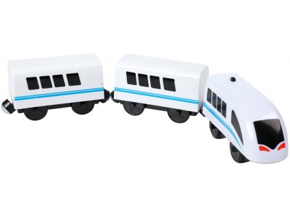 BINO Vlak osobní vysokorychlostní Viktor set mašinka se 2 vagony na baterie