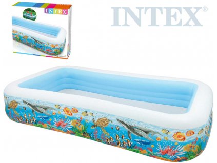 INTEX Bazén rodinný obdelník nafukovací 305x56x183cm mořský svět 58485